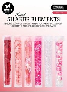 Picture of Studio Light Mixed Shaker Elements, Sequins, Diamonds and Pearls - Pink Love, 6pcs