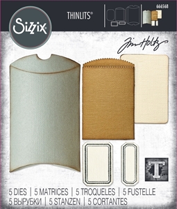 Picture of Sizzix Thinlits Μήτρες Κοπής by Tim Holtz Vault - Pillow Box + Bag, 5τεμ.