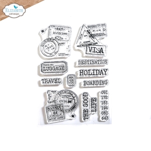 Picture of Elizabeth Craft Designs Clear Stamps - Remember Moments, Passport Stamps, 11pcs