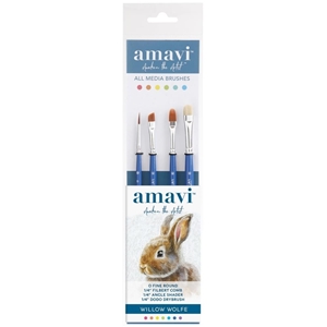 Picture of Willow Wolfe Amavi Artist Specialty Brush Set Πινέλα - Σετ 4: Fine Round, Angle, Filbert, Dodo, 4τεμ.