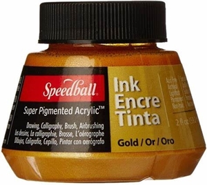 Picture of Speedball Super Pigmented Acrylic Ink 2oz - Gold