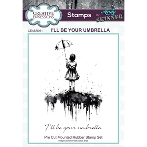 Picture of Creative Expressions Andy Skinner Rubber Σφραγίδες 3.5'' x 5.25'' - I'll Be Your Umbrella, 2τεμ.