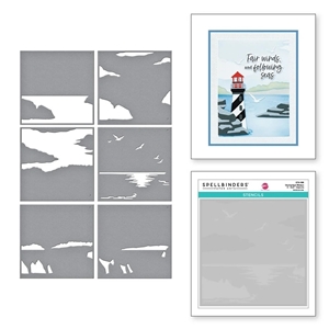 Picture of Spellbinders Layering Stencils 6" x 6" - Fair Winds, Uncharted Waters, 6pcs