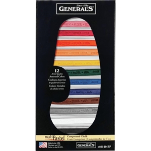 Picture of General's MultiPastel Compressed Chalk Sticks Σετ Μολύβια Παστέλ Κιμωλίας, 12τεμ.