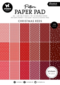 Picture of Studio Light Pattern Essentials Μονόχρωμα Χαρτιά Διπλής 'Οψης A5 -  Christmas Reds