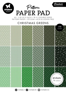 Picture of Studio Light Pattern Essentials Μονόχρωμα Χαρτιά Διπλής 'Οψης A5 -  Christmas Greens