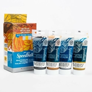 Picture of Speedball Water-Soluble Block Printing Ink Metallic Set - Μεταλλικά Μελάνια Νερού Λινοτυπίας, 4τεμ.