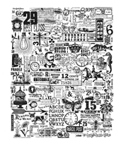 Picture of Stampers Anonymous Tim Holtz Cling Stamp - Hodgepodge