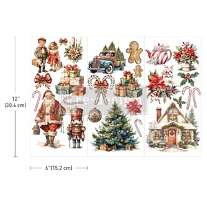 Picture of Prima Re-Design Decor Small Transfers 6" X 12" - Φύλλα Μεταφοράς Εικόνας - Whimsical Christmas, Joyful Jingles, 3τεμ