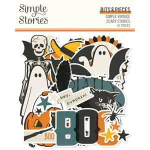 Picture of Simple Stories Διακοσμητικά Εφήμερα Bits & Pieces - Simple Vintage Scary Stories, 61τεμ.