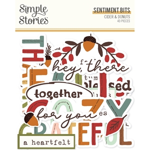 Picture of Simple Stories Bits & Pieces - Cider & Donuts, Sentiment Bits, 43pcs