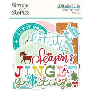 Picture of Simple Stories Bits & Pieces - Snow Pine Lodge, Sentiment Bits, 47pcs