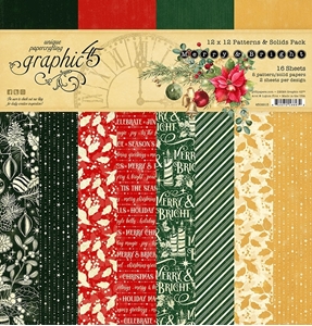 Picture of Graphic 45 Patterns & Solids Pack - Μπλοκ Scrapbooking 12'' x 12'' - Merry & Bright