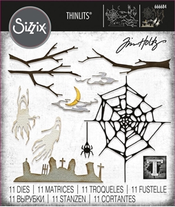 Picture of Sizzix Thinlits Dies By Tim Holtz Μήτρες Κοπής - Vault Fright Night, 11τεμ.