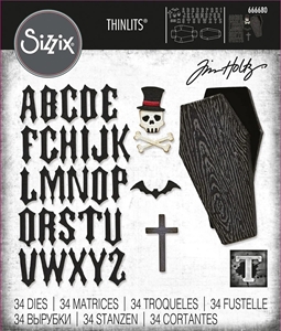 Picture of Sizzix Thinlits Dies By Tim Holtz Μήτρες Κοπής - Vault Coffin Box, 34τεμ.