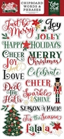 Picture of Echo Park Chipboard 6” x 13” - Nutcracker Christmas, Words & Phrases, 20pcs