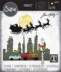 Picture of Sizzix Thinlits Dies By Tim Holtz Μήτρες Κοπής - Vault Christmas Magic, 12τεμ.