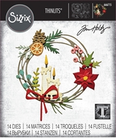 Εικόνα του Sizzix Thinlits Dies By Tim Holtz Μήτρες Κοπής - Vault Festive Wreath, 14τεμ.