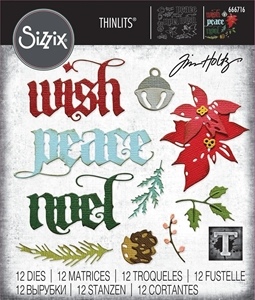 Picture of Sizzix Thinlits Dies By Tim Holtz Μήτρες Κοπής - Vault Holiday Classic, 12τεμ.