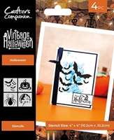 Εικόνα του Crafter's Companion Στένσιλ - Vintage Halloween, Halloween, 4τεμ.