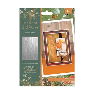 Picture of Crafter's Companion 3D Embossing Folder Μήτρα Για Ανάγλυφα - Nature's Garden - Thankful & Blessed, Wood Bark