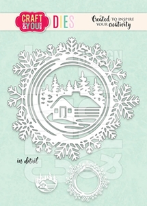 Picture of Crafts & You Dies Μήτρες Κοπής - Snowflakes Frame, 2τεμ.