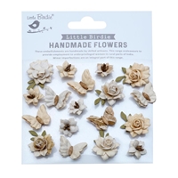 Picture of Little Birdie Cloria Paper Flowers - Ivory Pearl, 18pcs