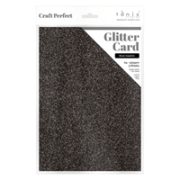 Εικόνα του Tonic Studios Craft Perfect Glitter Cardstock Μονόχρωμο Χαρτόνι Γκλίτερ 8.5"X11" - Black Sapphire, 5τεμ.