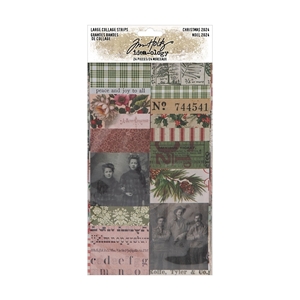 Picture of Tim Holtz Idea-ology Διακοσμητικές Λωρίδες Για Κολάζ 9" X 2.25" - Christmas, Collage Strips, Large, 24τεμ.