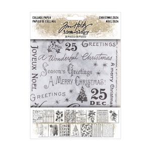 Picture of Tim Holtz Idea-ology Collage Paper Collage Papers Χαρτιά Για Κολάζ 5" X 6"  - Christmas, 30τεμ.