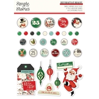 Picture of Simple Stories Decorative Brads - Simple Vintage Holly Jolly, 33pcs