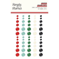 Εικόνα του Simple Stories Glossy Enamel Dots Αυτοκόλλητες Πέρλες - Simple Vintage Holly Jolly, 60τεμ.