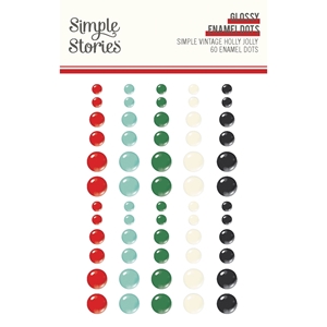 Picture of Simple Stories Glossy Enamel Dots Αυτοκόλλητες Πέρλες - Simple Vintage Holly Jolly, 60τεμ.