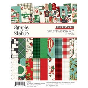 Picture of Simple Stories Μπλοκ Χαρτιών Scrapbooking Διπλής Όψης 6'' x 8'' - Simple Vintage Holly Jolly