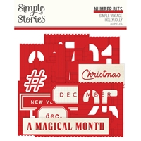 Picture of Simple Stories Number Bits - Simple Vintage Holly Jolly, 40pcs