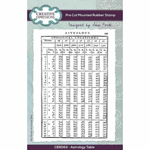 Picture of Creative Expressions Pre-Cut Rubber Stamp - Σφραγίδα Rubber 4" x 6" - Astrology Table 