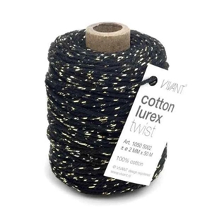 Picture of Vivant Cotton Lurex Cord Στριμμένο Νήμα - Black, 50m