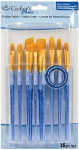 Picture of Crafter's Choice Gold Taklon Brush Value Pack - Σετ Πινέλων, 15τεμ.