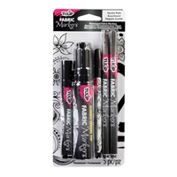 Picture of Tulip Fabric Markers - Variety Pack, Black Assorted Tips, 5pcs