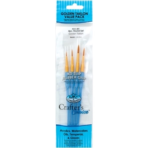 Picture of Crafter's Choice Gold Taklon Round Brush Value Pack - Σετ Πινέλων, 4τεμ.