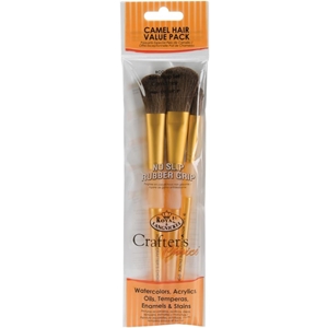 Picture of Crafter's Choice Synthetic Camel Hair Brush Value Pack - Σετ Πινέλων Βεντάλια (Mop), 3τεμ.