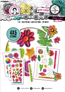 Picture of Art By Marlene Signature Collection Washi Sticker Sheets Χάρτινα Διακοσμητικά Αυτοκόλλητα Φύλλα - Nr. 28 Colorful Elements, 20τεμ