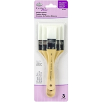 Εικόνα του Crafter's Choice White Taklon Brush Value Pack - Σετ Flat Πινέλων, 3τεμ.