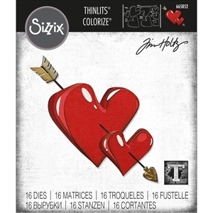 Picture of Sizzix Thinlits Dies By Tim Holtz Μήτρες Κοπής - Lovestruck Colorize, 16τεμ.