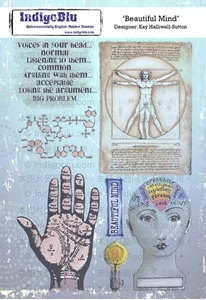 Picture of IndigoBlu Rubber Stamps Σφραγίδες A5 - Beautiful Mind, 7τεμ.