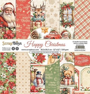 Picture of ScrapBoys Μπλοκ Scrapbooking Διπλής Όψης 12'' x 12'' - Happy Christmas