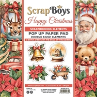 Εικόνα του ScrapBoys Pop Up Die-Cut Book Βιβλίο Σχεδίων για Κοπή 6'' x 6" - Happy Christmas