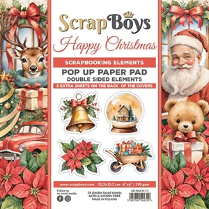 Picture of ScrapBoys Pop Up Die-Cut Book Βιβλίο Σχεδίων για Κοπή 6'' x 6" - Happy Christmas