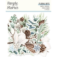 Εικόνα του Simple Stories Διακοσμητικά Εφήμερα - Simple Vintage Fresh Snow, Floral Bits, 57τεμ.