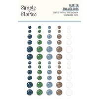 Εικόνα του Simple Stories Glitter Enamel Dots Αυτοκόλλητες Πέρλες - Simple Vintage Fresh Snow, 60τεμ.